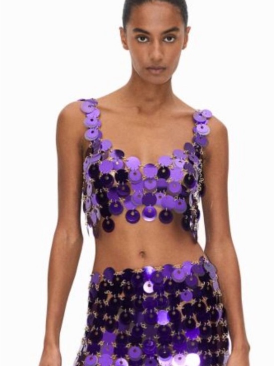 Paco Rabanne Tops - Rabanne H&M Purple Sequin Crop Tank Top - Designer